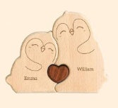 DIY Solid Wood Cute Bear Family Puzzle Engraved